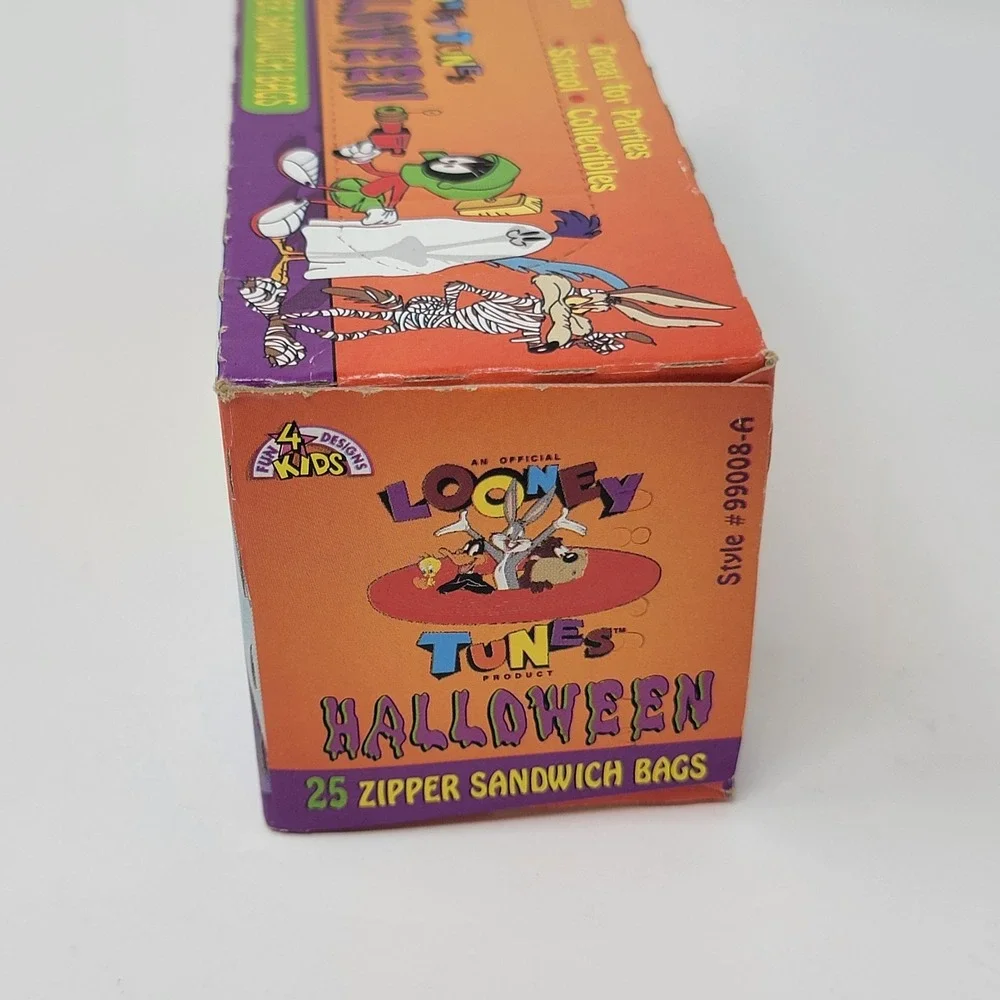 Vintage 1997 Looney Tunes 25 Halloween Zipper Sandwich Storage Bags NOS Sealed